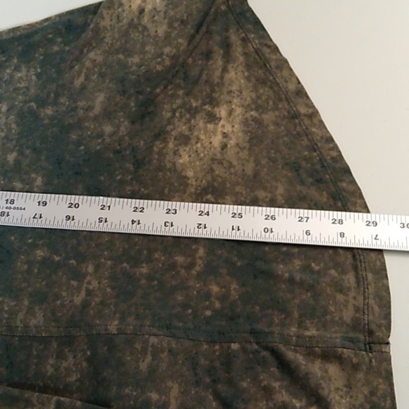 LOGO LAGENLOOK CARDIGAN, OPEN TUNIC, NATURAL MONOCHROMATIC GREENS & TAN - Picture 4 of 6